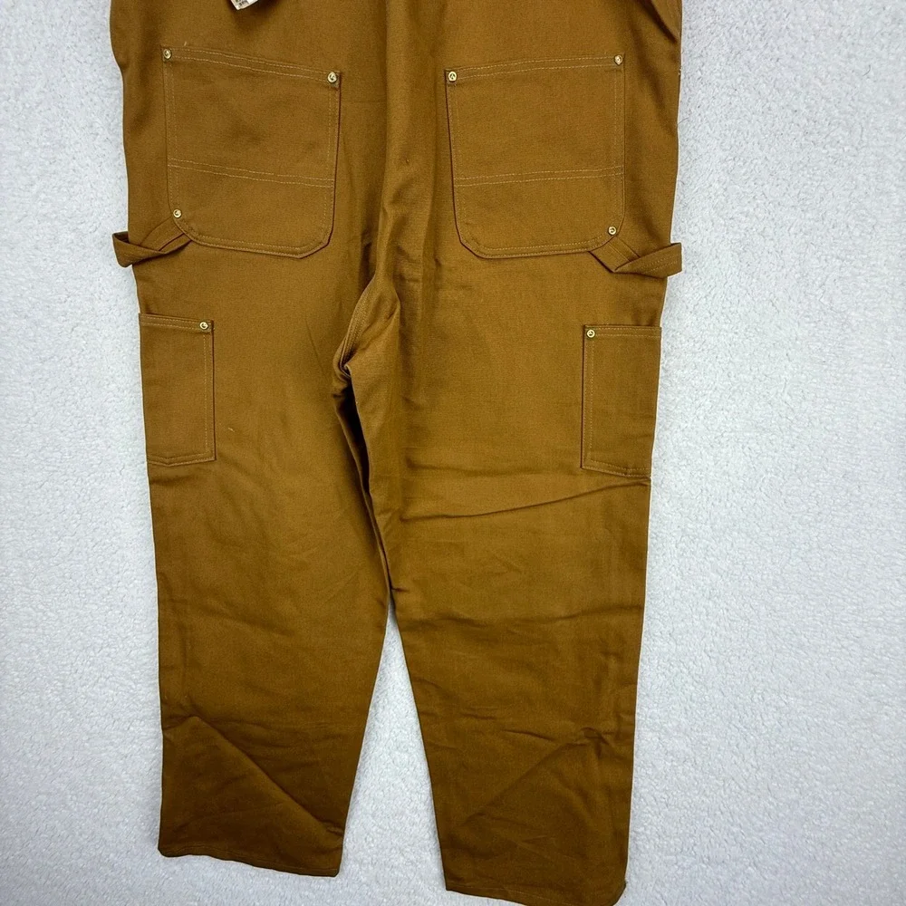 Carhartt Duck Bib Overalls Mens 38x32 R37 BRN Brown Double Knee‎ Zip Thigh NWT
